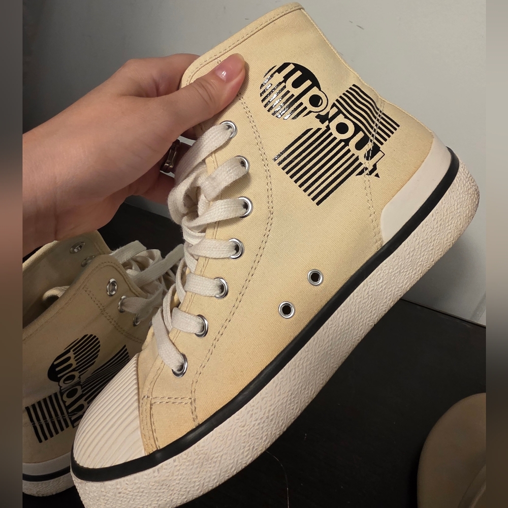Isabel Marant Cream High-Top Sneakers